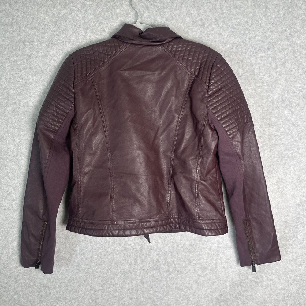 Edgy Women’s Purple Long Sleeve Faux Leather Motorcycle Jacket Sz M - Picture 2 of 13